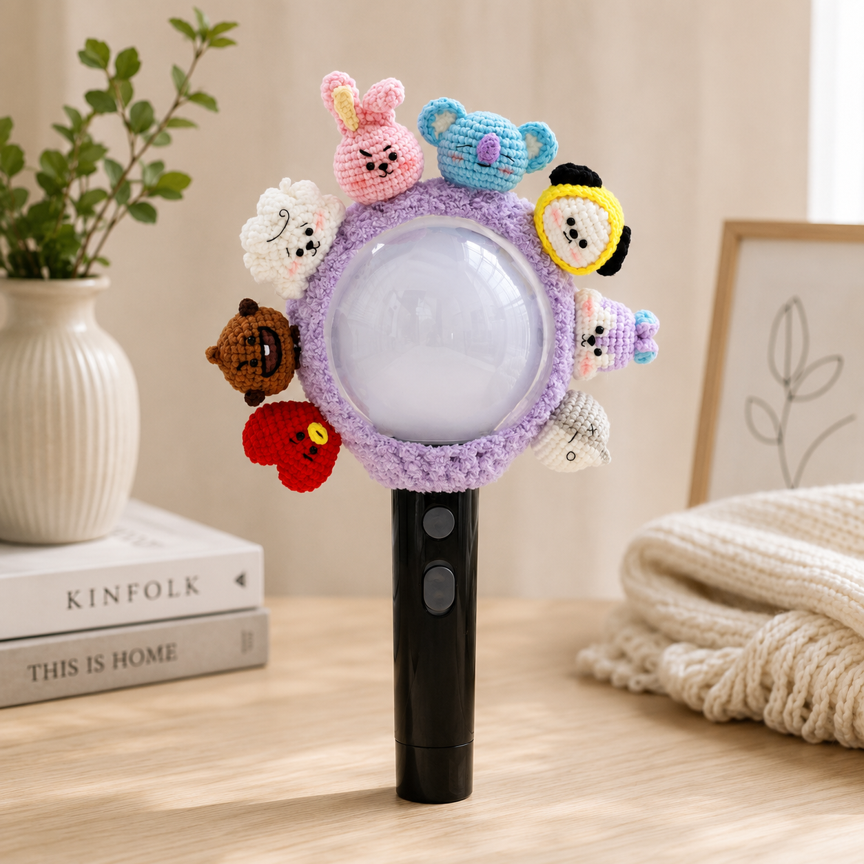 OT7 Crochet Lightstick Cover | BTS Army Bomb Plush Sleeve