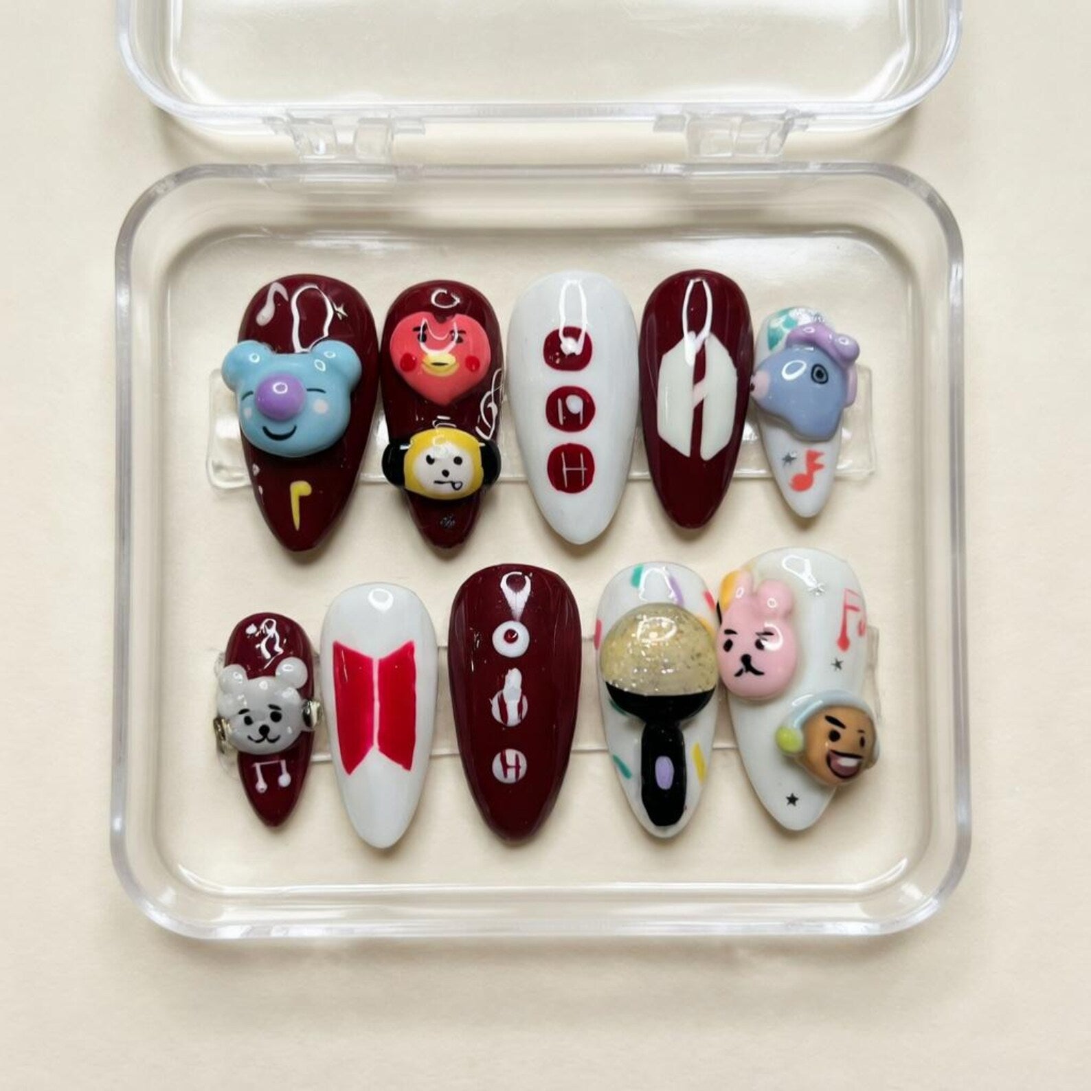 J-Hope BT21 Press On Nails | 3D Custom K-Pop Nail
