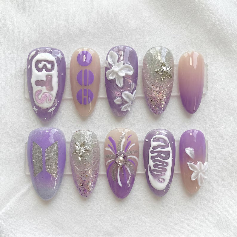 Arirang: Purple Symphon | BTS 2026 Reunion Luxury Press-On Nails