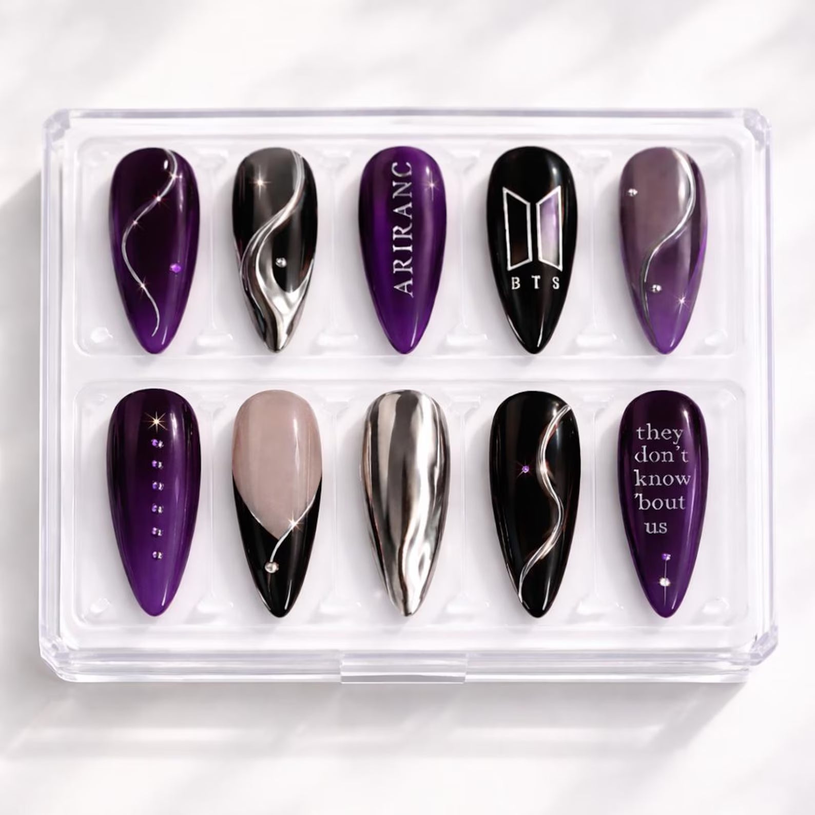 BTS Arirang Press On Nails | 2026 Comeback Lyrics Nail Art