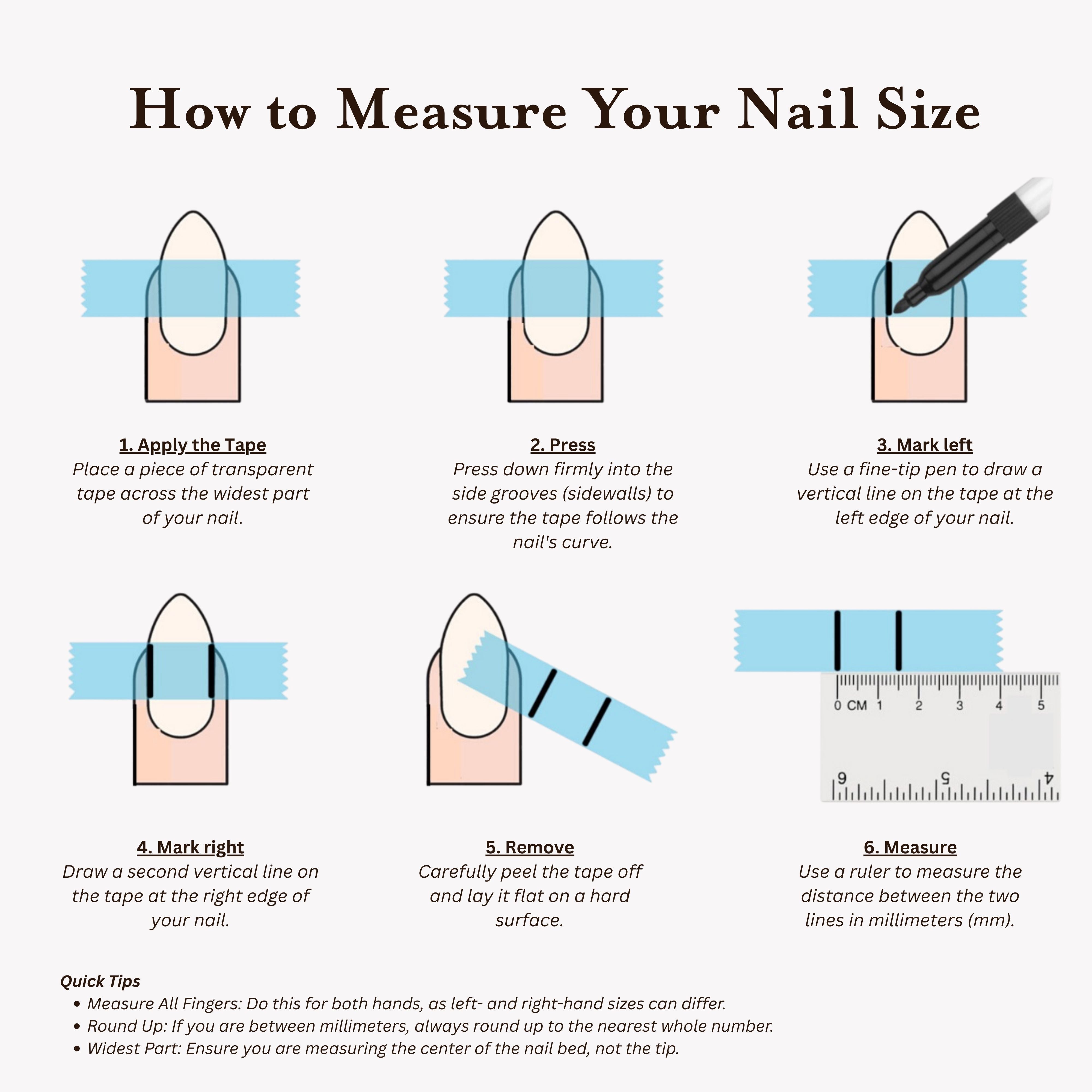 The best way to measure your nails