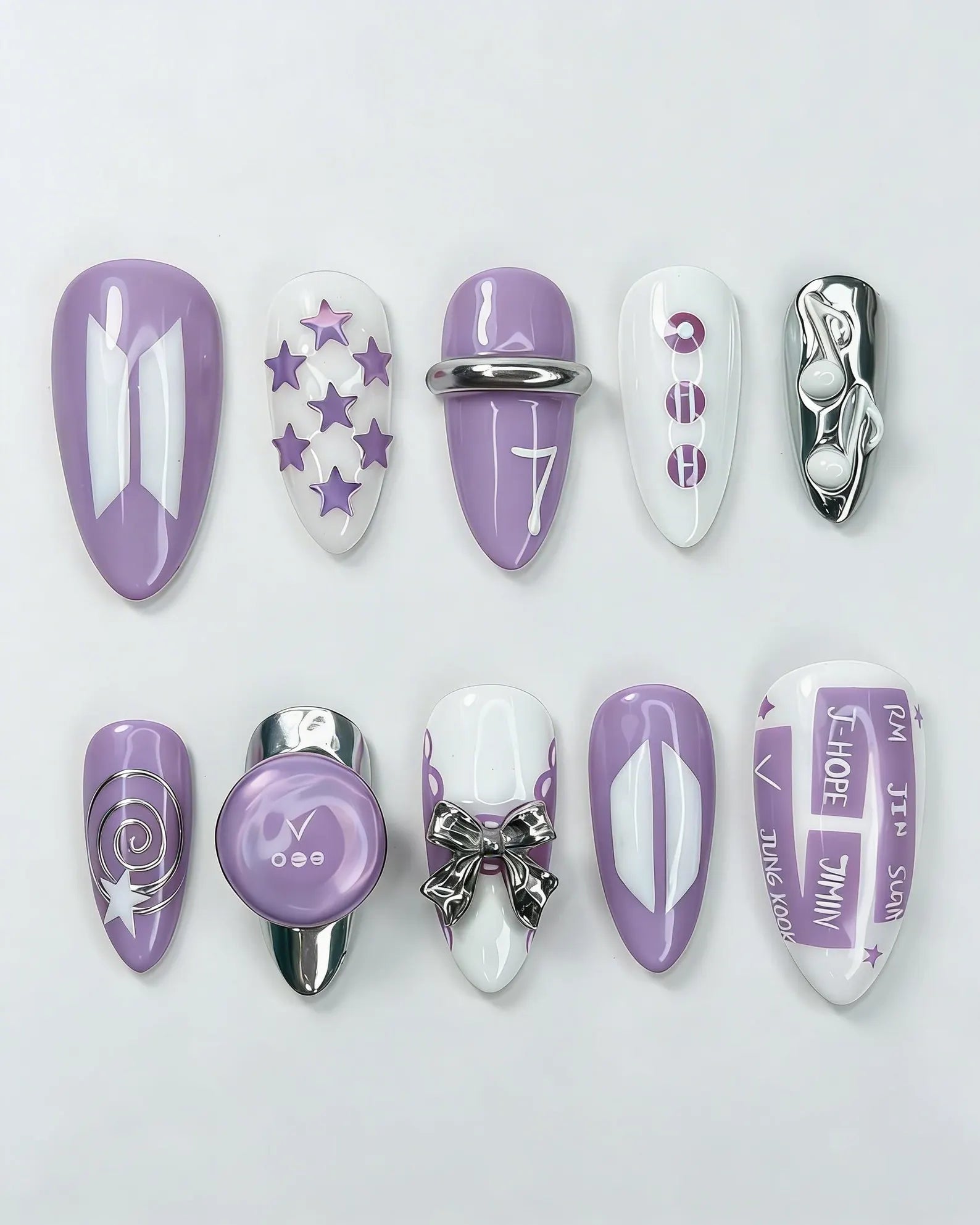BTS Arirang Album Press On Nails | 2026 Comeback Member Name Art