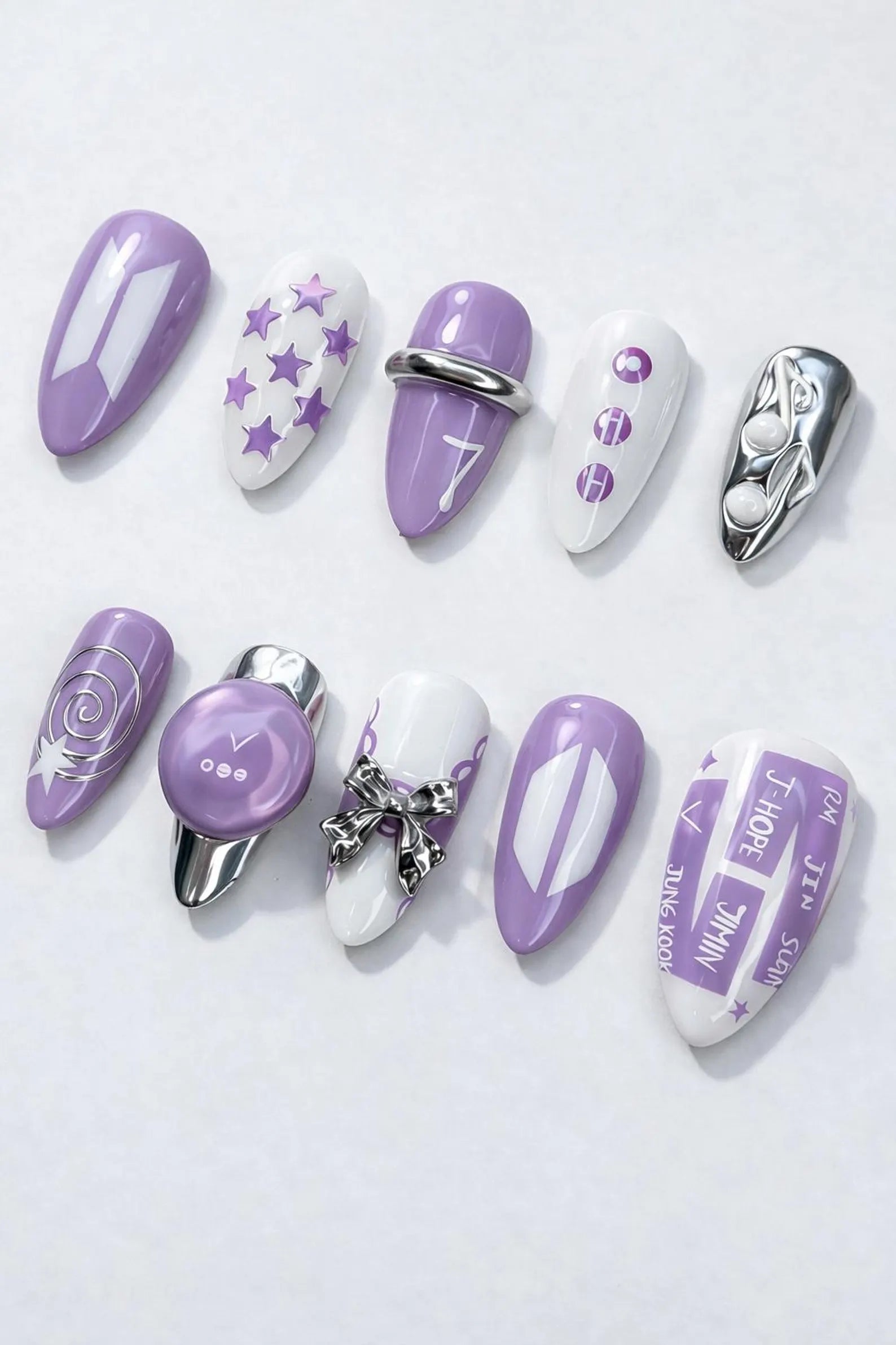 BTS Arirang Album Press On Nails | 2026 Comeback Member Name Art
