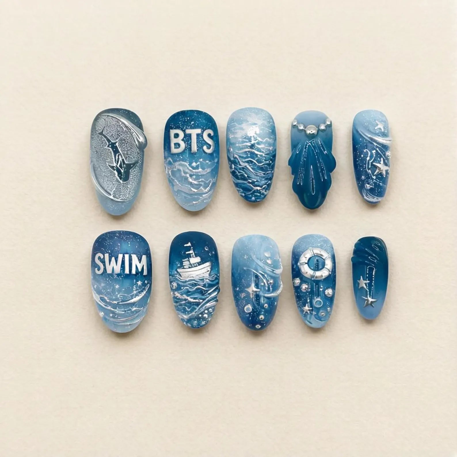 BTS Swim MV Inspired Press On Nails | Arirang Album Comeback Art
