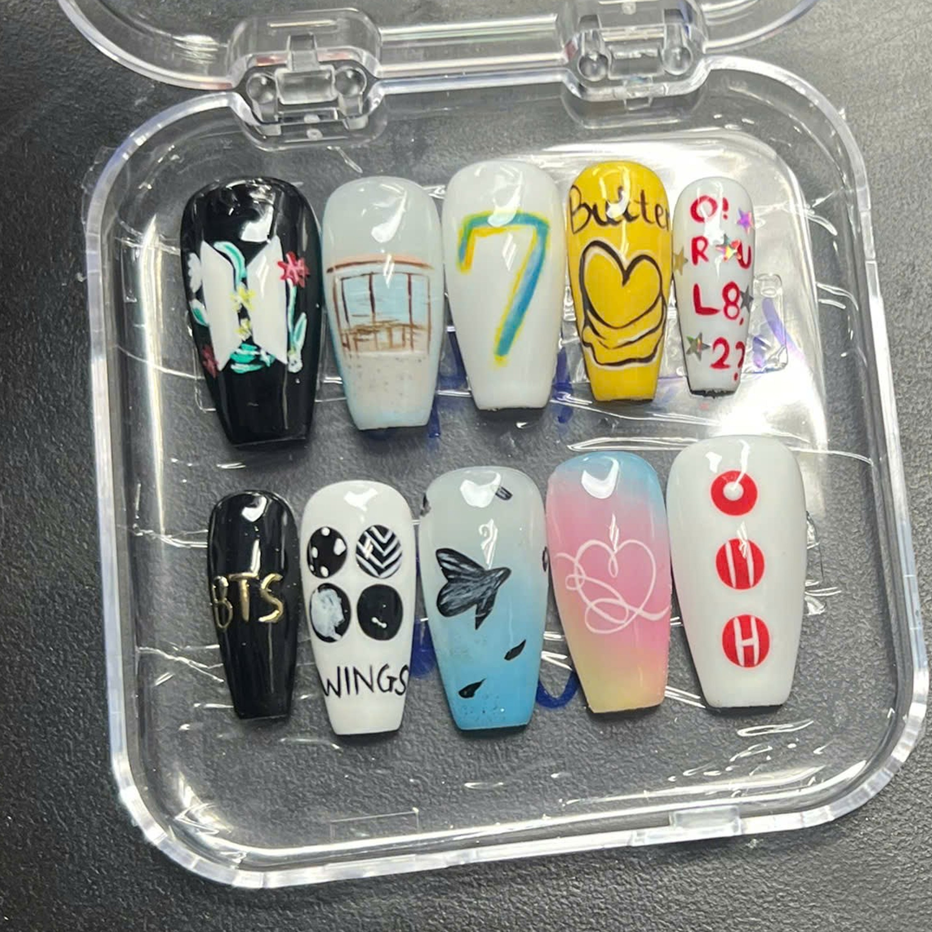 Handmade BTS Album Era Press On Nails | Custom K-pop Fan Art Set