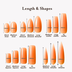 The various shape and length of each nails